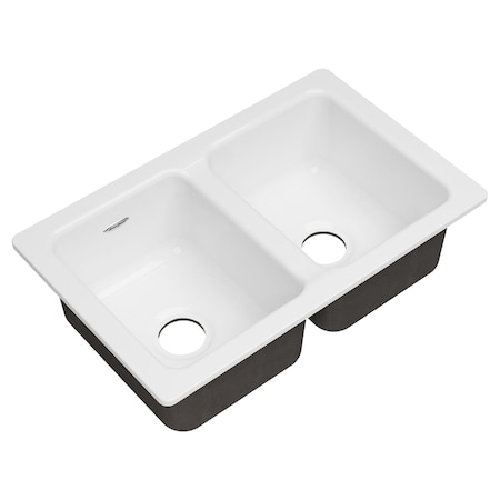 American Standard Delancey 30x19 Cast Iron Kitchen Sink, Brilliant White 77DB30190.308